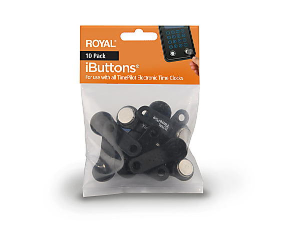 TimePilot 39156M iButtons, Black, Pack Of 10 iButtons