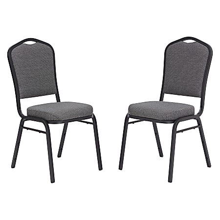 National Public Seating 9300 Series Deluxe Upholstered Banquet Chairs, Natural Graystone/Black, Pack Of 2 Chairs