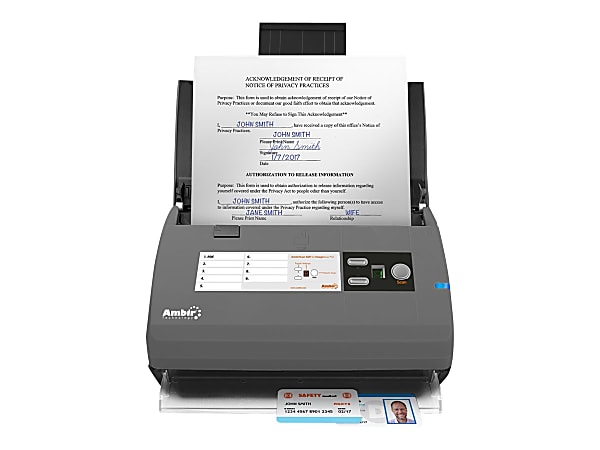 Ambir ImageScan Pro 830ix for use with athenahealth - 48-bit Color - 16-bit Grayscale - 30 ppm (Mono) - 25 ppm (Color) - Duplex Scanning - USB