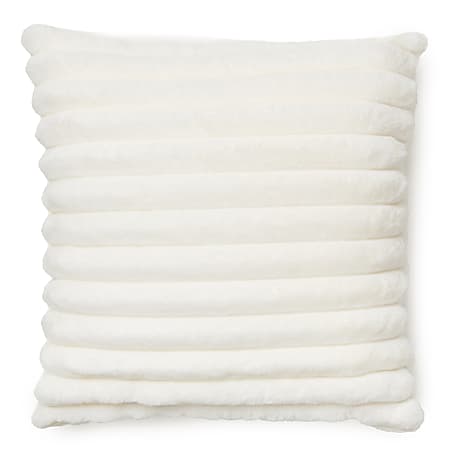 Dormify Jamie Plush Ribbed Square Pillow, White