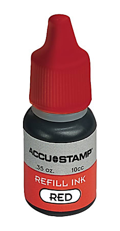 AccuStamp Refill Ink For Pre-Inked Stamps, Red
