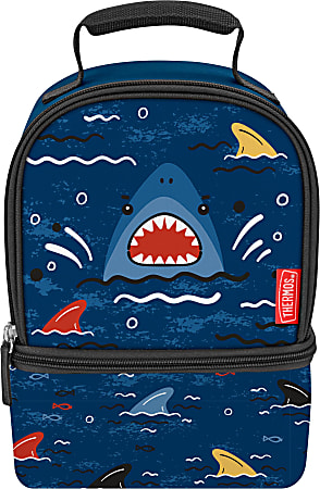 Thermos® Dual-Compartment Lunch Kit, 9-3/4H x 7-1/2W x 5D, Shark Print