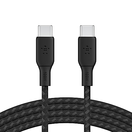 Belkin BoostCharge USB-C to USB-C Power Cable, 100W Power Delivery, 2M, 6.6ft, Black