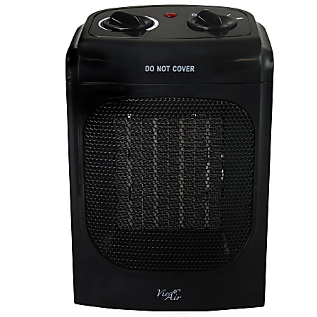 Vie Air 1500W Portable Ceramic Heater, Home, 5-1/4"H x 6-1/2"W x 10"D, Black