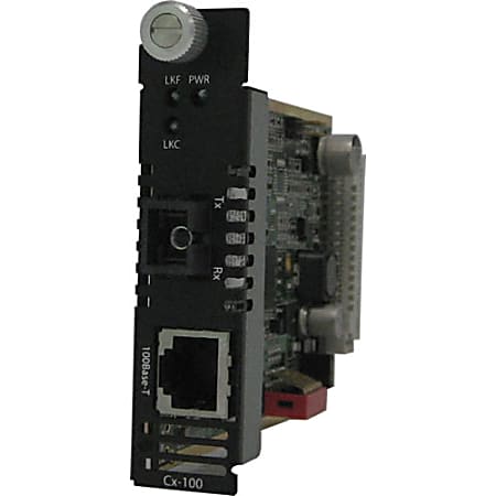 Perle CM-100-S1SC40D Fast Ethernet Media Converter - 1 x Network (RJ-45) - 1 x SC Ports - 100Base-TX, 100Base-BX - Internal