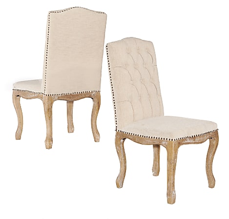 Linon Oakland Square-Back Dining Chairs, Light Brown/Natural, Set Of 2 Chairs