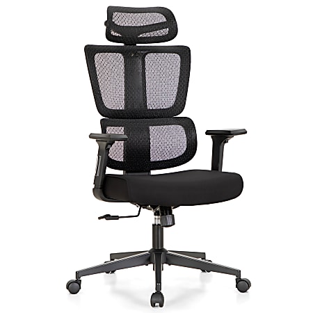 ALPHA HOME Adjustable Ergonomic Mesh High-Back Office Task Chair, Black