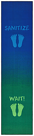 Carpets for Kids® KID$Value Rugs™ Stand & Wait Sanitize Activity Runner Rug, 3' x 12' , Blue