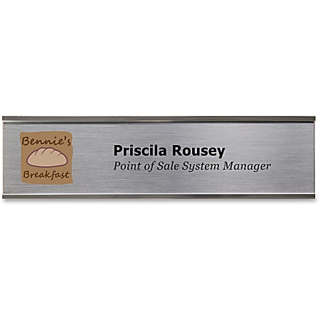 Imprint Plus Aluminum Wall Plate Signage Kit, 2" x 8", Silver, Pack Of 6