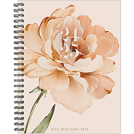 2024-2025 Willow Creek Press Weekly/Monthly Planner, 8-1/2" x 11", Perfect Peony Flower, July To June, 47590