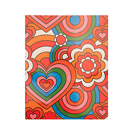Eccolo Lena + Liam Paper Back To School 2-Pocket Folder, 9-1/4” x 11-1/2”, Groovy Hearts
