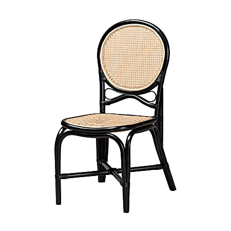 bali & pari Ayana Rattan Dining Accent Chair, Natural Brown/Black