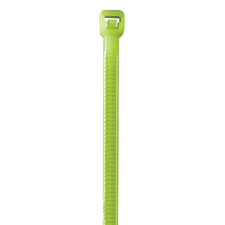 Partners Brand Color Cable Ties, 5.5", Fluorescent Green, Case Of 1,000