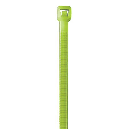 Partners Brand Color Cable Ties, 5.5", Fluorescent Green,