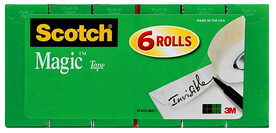 Scotch® Magic™ Tape 3/4 x 1000, 6 Rolls & Black Tape Dispenser