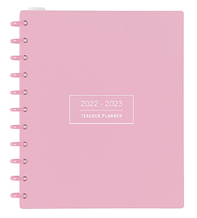 TUL® Discbound Monthly Teacher Planner, Letter Size, Pink, July 2022 To June 2023, TULTCHPLNR