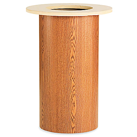 HON® 10700 Series Cylinder Conference Table Base, 28"H x 18"D, Medium Oak