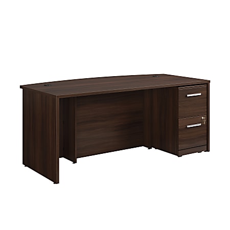 Sauder® Affirm 72"W Bowfront Desk With 2-Drawer Mobile Pedestal File, Noble Elm