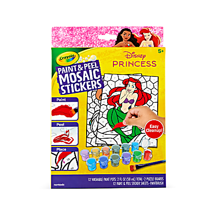 Crayola Paint Peel Mosaic Stickers 20 Pcs Paint By Number For Kids