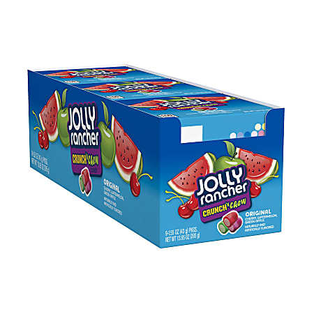 Jolly Rancher Crunch 'N Chew Candy, 1.55 Oz, Pack Of 9 Boxes