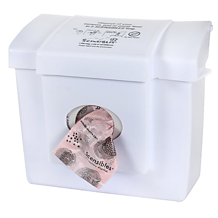 Hospeco Scensibles Combo Plastic Waste Receptacle/Dispenser, 4-1/2”H x 8-1/2”W, White