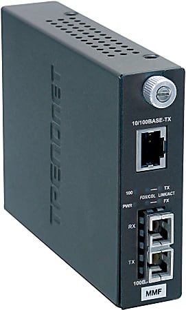 TRENDnet TFC-110 MSC - Fiber media converter - 100Mb LAN - 10Base-T, 100Base-FX, 100Base-TX - SC multi-mode / RJ-45 - up to 1.2 miles - TAA Compliant