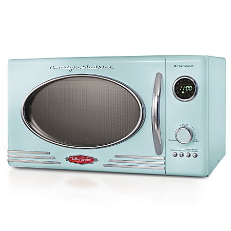 Nostalgia NRMO9AQ Retro Microwave Oven, 0.9 Cu. Ft.,