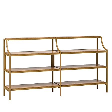 Sauder® International Lux Console Table, 32-11/16”H x 59-3/8”W x 13-3/16”D, Satin Gold/Sindoori Mango