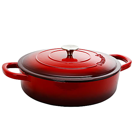 Crock-Pot® Artisan Enameled Cast Iron Round Braiser Pan With Lid, 5 Qt, Scarlet Red