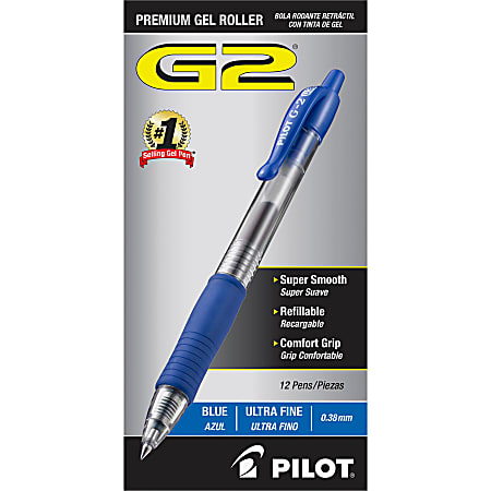 Pilot G2 Gel Ink Refill, 2-Pack for Rolling Ball Pens, Ultra Fine Point, Blue Ink (77288)