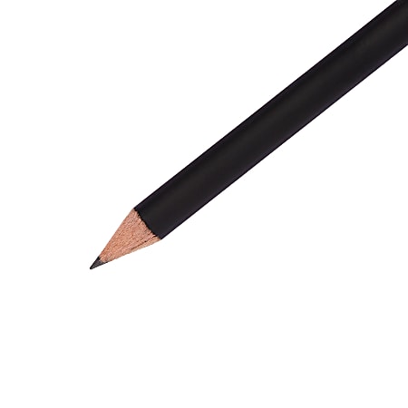 Personalized Matte Black Pencils with Black Wood - 1 Color Imprint