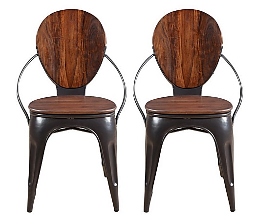 Coast to Coast Adler Dining Chairs, Brown, Set Of 2 Chairs