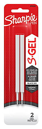 Sharpie S-Gel 0.7 mm Pen Refills, Medium Point, Black Ink, 2/Pack