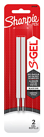 Sharpie® S-Gel Pen Refills, Medium Point, 0.7 mm, Black Ink, Pack Of 2 Refills