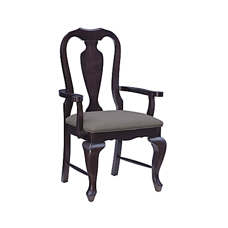 Linon Laurel Arm Chair, Charcoal/Dark Brown