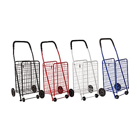 DMI® Folding Aluminum Shopping Carts, 36"H x 17"W x 15"D, Assorted Colors, Set Of 4