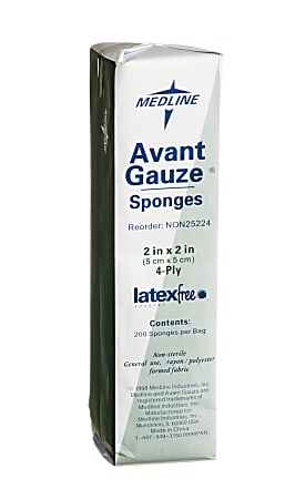 Avant Deluxe Non-Sterile Gauze Sponges, 2" x 2", White, Case Of 8,000