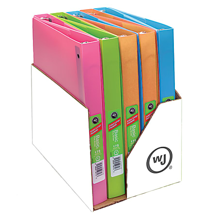 Wilson Jones® Flex Poly Fashion 3-Ring Binder, 1" Round Rings, Assorted Colors