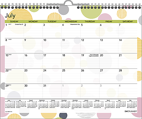 Day Runner® Monthly Wall Calendar, 15" x 12", 30% Recycled, Bubbles, January–December 2016