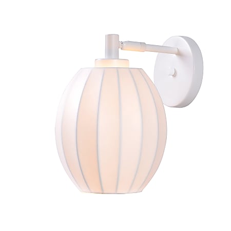 Kenroy Home Ash 1-Light Wall Sconce, 12"W, White Shade/White Base