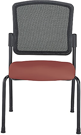 WorkPro® Spectrum Series Mesh/Vinyl Stacking Guest Chair with Antimicrobial Protection, Armless, Cordovan, Set Of 2 Chairs, BIFMA Compliant