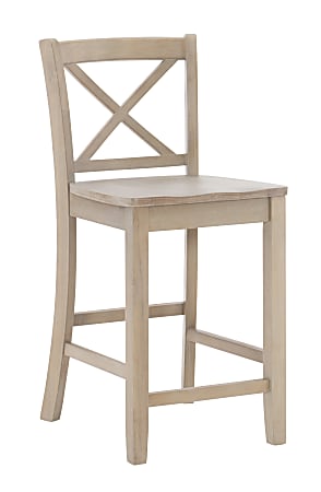 Linon Thames X-Back Counter Stool, Graywash