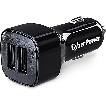 CyberPower TR22U3A USB Charger with 2 Type A Ports - 2 USB Port(s) - 3.1 Amps (Shared), 12VDC Auto Power Port, 10.5 VDC - TR22U3A