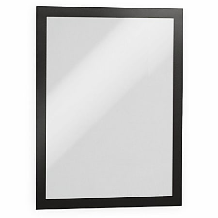 DURABLE® DURAFRAME® Self-Adhesive Magnetic Letter Sign Holder - Horizontal or Vertical, 9.5"x12" Frame Size - Holds 8.5"x11" Insert, 2 -Pack, Black