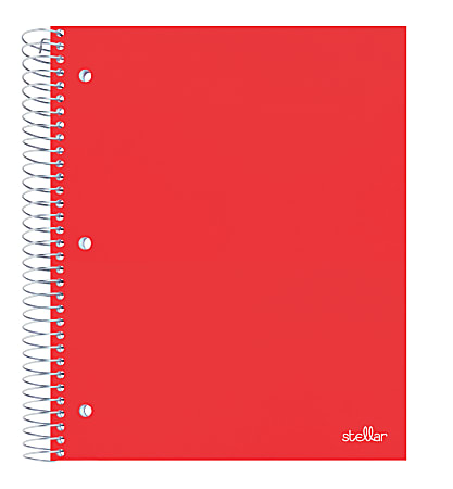 Office Depot® Brand Stellar Poly Notebook, 8-1/2" x 11", 3 Subject, College Ruled, 150 Sheets, Red