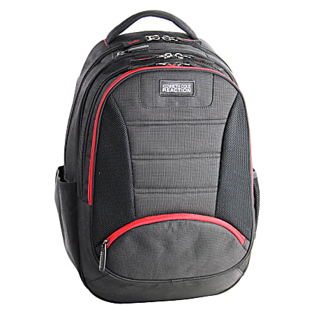Kenneth Cole Reaction Piller Collection Laptop Backpack For 17" Laptops, Black/Red