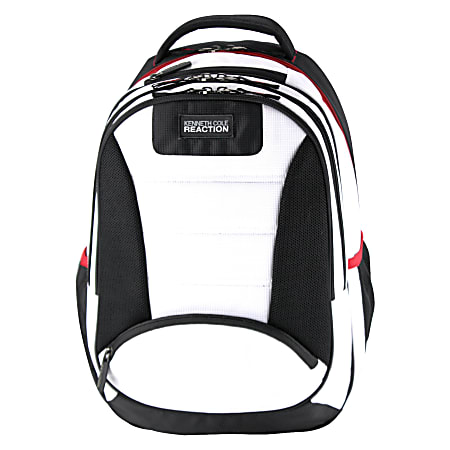 Kenneth Cole Reaction Piller Collection Laptop Backpack For 17" Laptops, Black/Red/White