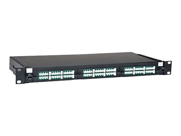 Tripp Lite 36-Port LC/LC Rackmount Fiber Enclosure Feed Through Patch Panel 1U - Patch panel - rack mountable - LC x 36 - black - 1U - 19"