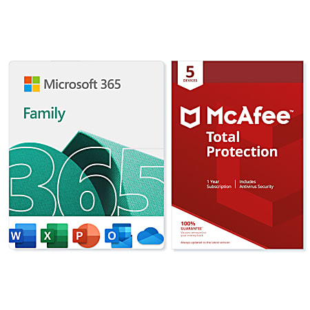 Microsoft 365 Family - McAfee Total Protection 5 Device