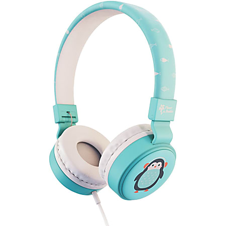 Planet Buddies Pepper the Penguin Wired Headphones - Stereo - Mini-phone (3.5mm) - Wired - Over-the-head - Binaural - Circumaural - Blue